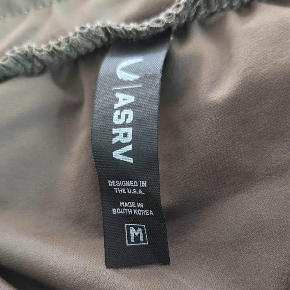 ASRV Men's Medium Tannish Gray Black Trim Active Drawstring Cargo Jogger Pants - Picture 7 of 15